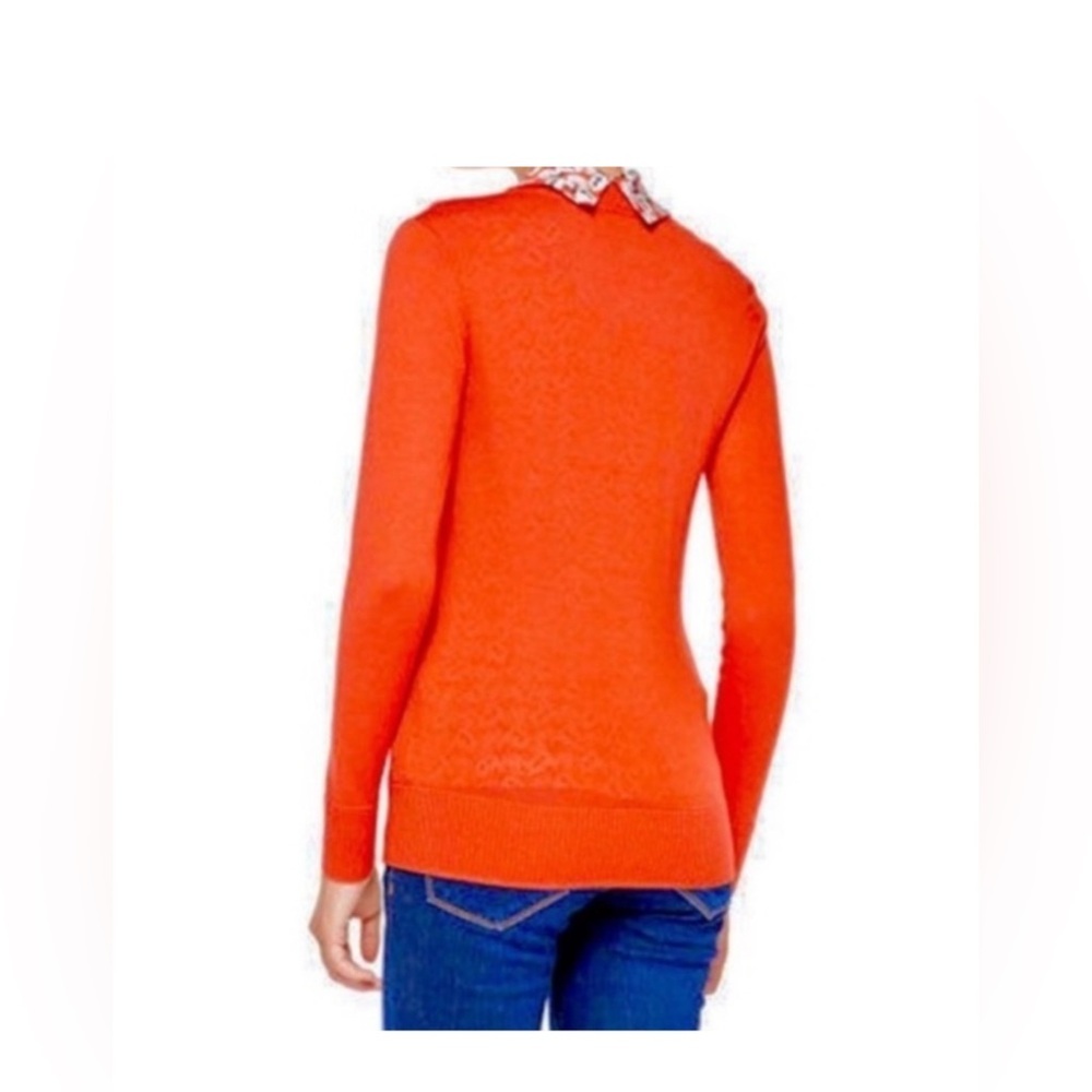 Tory Burch Red Button Down Ribbed Sweater - Picture 2 of 15